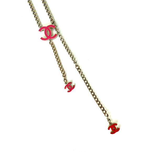 COPY - Chanel Chain Belt Pink Enamel Champagne Gold - Picture 4 of 6